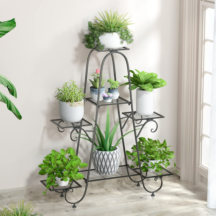Ophelia & Co. Metal Plant Pot Stand Indoor Outdoor Plant Display Rack